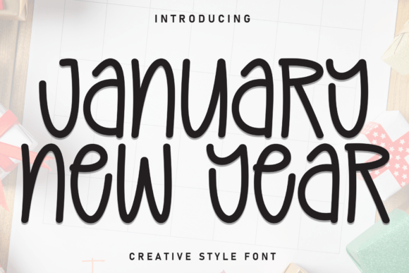 January New Year Font for Web Design